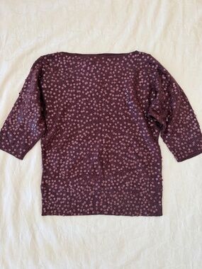 Women’s Elbow-Length Sleeve Sweater with Sequins Bloomingdale’s Purple Sz L